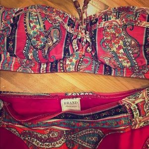 Lucky Brand two piece Paisley bikini size small